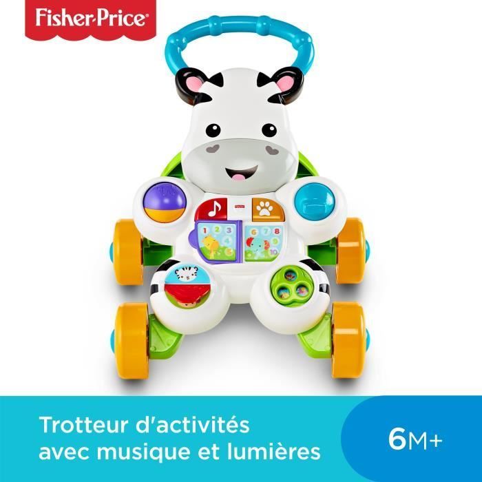 Fisher-Price - Mijn pratende zebra loopstoel - Babyloopstoel - 6 maanden en ouder DLD96