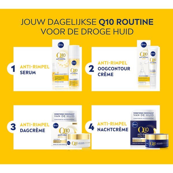 NIVEA Q10 Power Extra Nourishing pretgrumbu nakts krēms<br>50ml - Sausai ādai