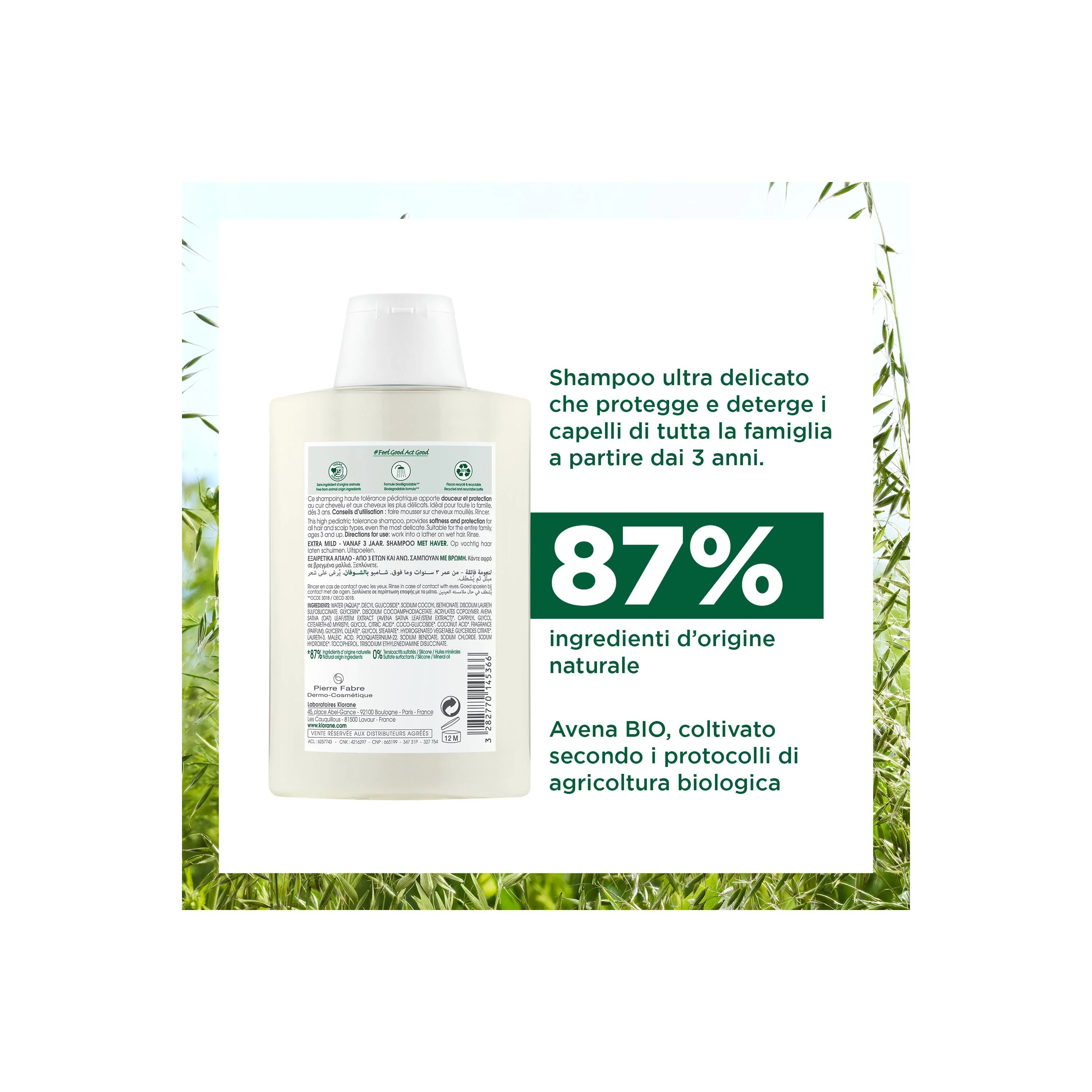 Latte d'Avena Shampoo all'Avena Extra Delicato - Shampoo Delicato