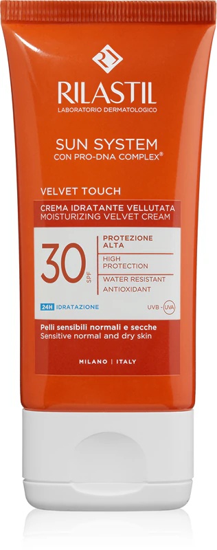 Rilastil Sun System Velvet Touch aizsargkrēms sejai ar SPF 30