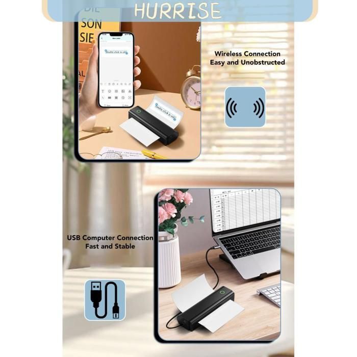 La migliore stampante non interrompibile, stampante portatile senza inchiostro, stampante termica wireless con stampante per computer