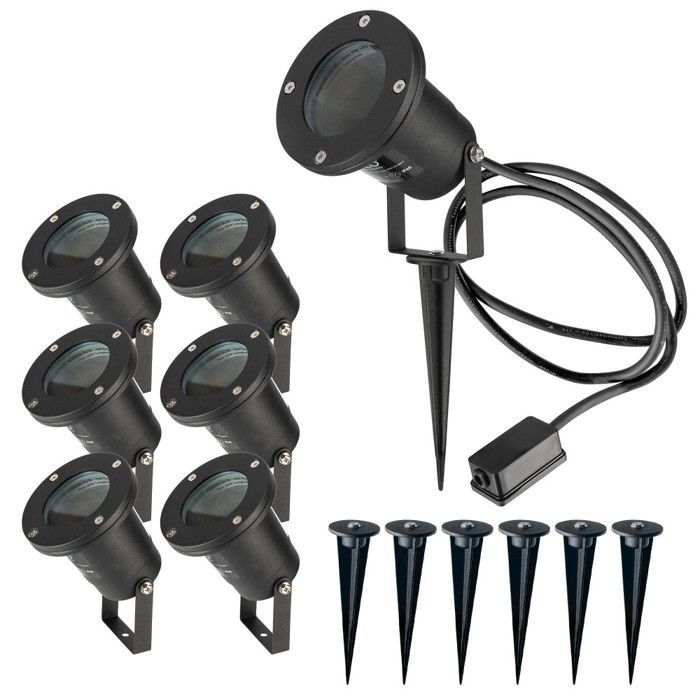 Outdoor Spotlights with Stakes - For GU10 LED Bulbs - 1.5m Cable - Garden Stake Lighting - Adjustable - IP65 Waterproof
