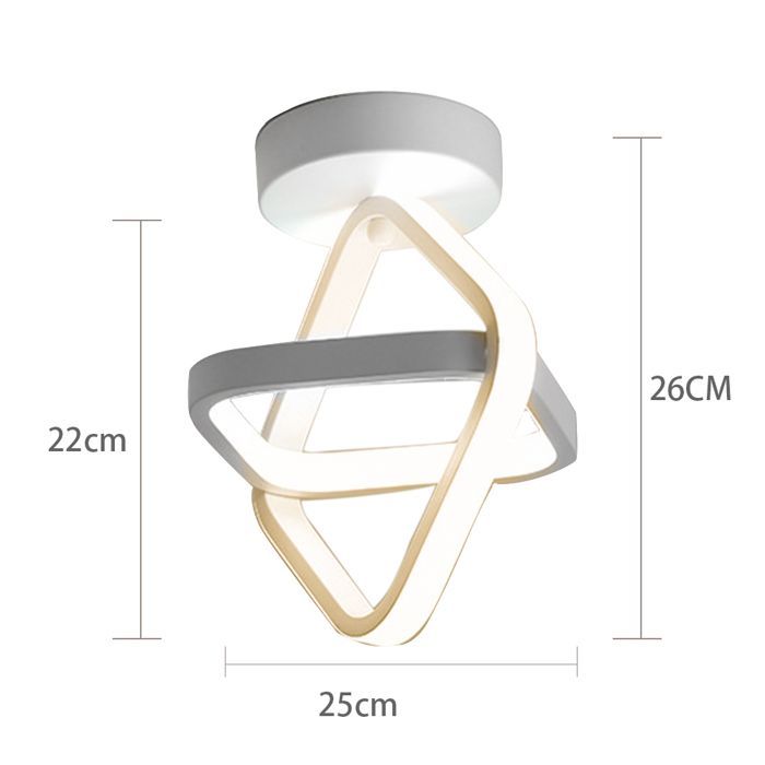 Lámpara de techo LED moderna WOTTES - Diseño geométrico, blanca - para sala de estar, baño - Blanco cálido - 1 unidad Ø25*26CM