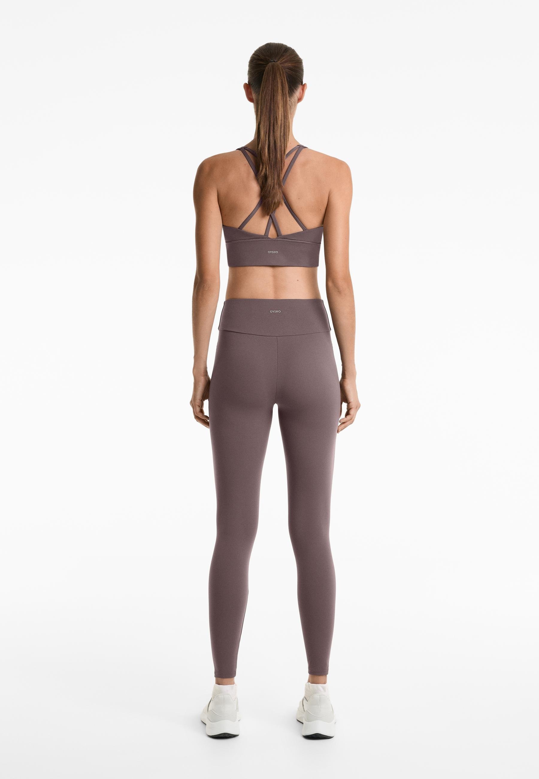 OYSHO COMFORTLUX HIGH-RISE ENKELLENGTE - Leggings - gemêleerd lichtbruin