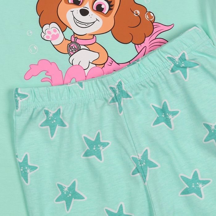 Conjunto de pijama de dos piezas de algodón de Skye de Paw Patrol para niñas, perfecto para el verano, con mangas cortas, 100 % algodón, 104 cm