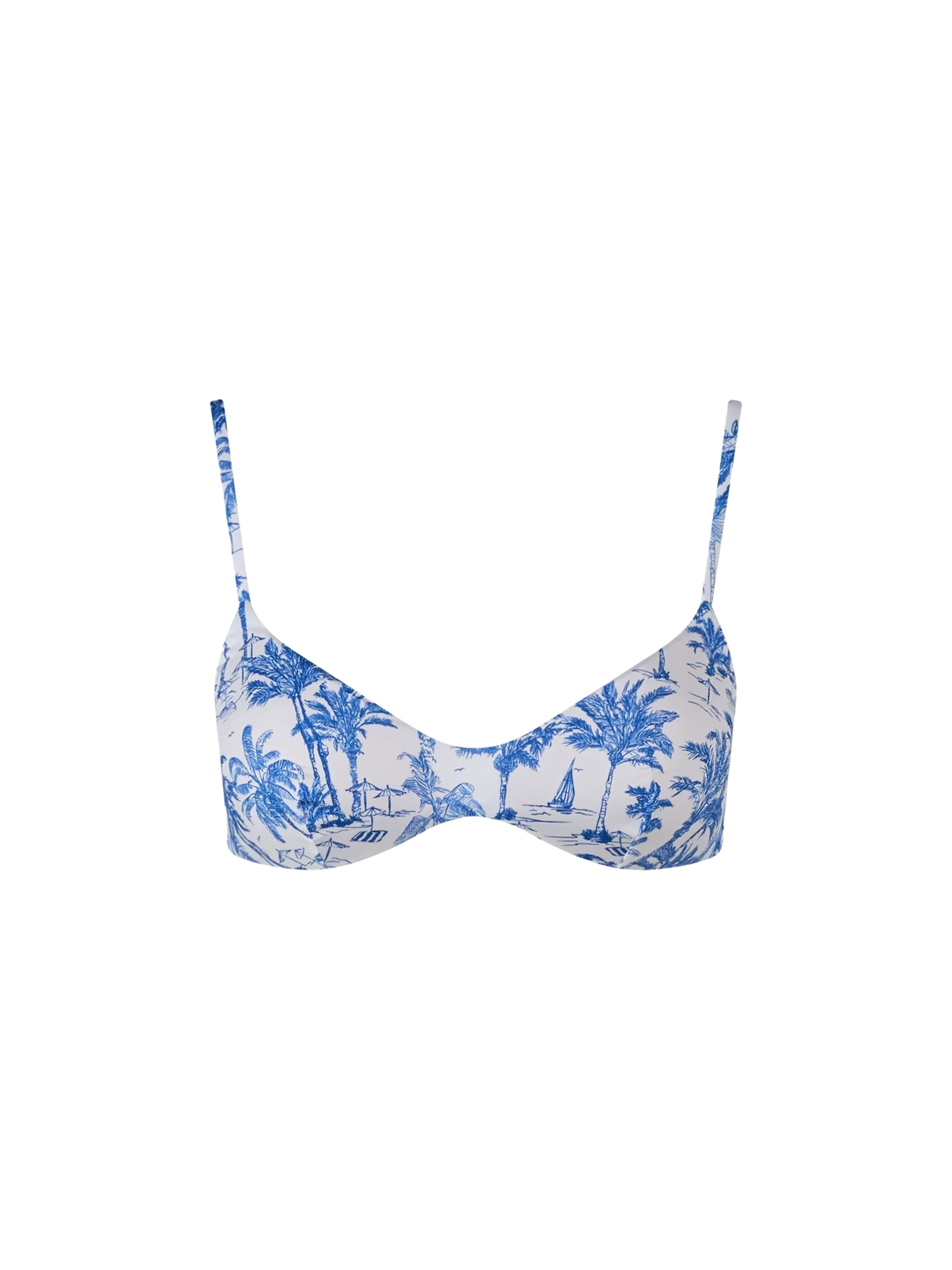 Dames Toile de Jouy Scoop Bralette Strandtop Mei