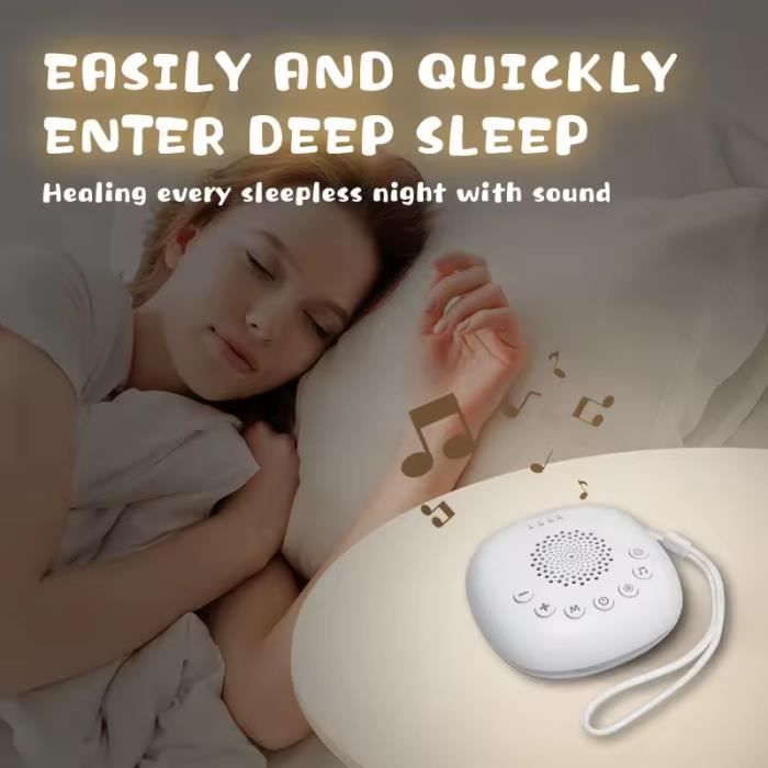 Veilleuse Bébé Musicale Lumineuse Veilleuse avec Machine à Bruit Blanc 20 Sons, Niveaux de Volume Réglable Minuterie 8 Couleurs