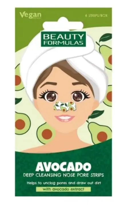Beauty Formulas Głęboko oczyszczające paski na nos Awokado