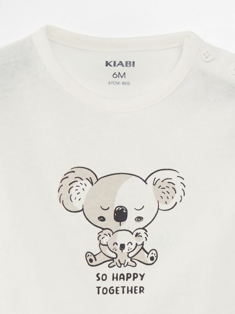 Bedrukt T-shirt met korte mouwen - WIT