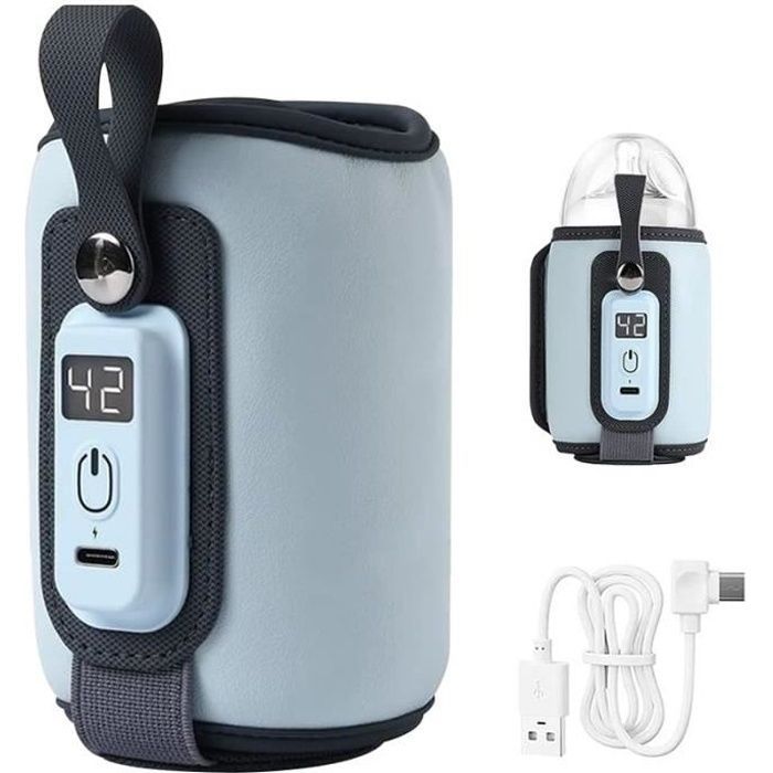 Scaldabiberon portatile USB YSINOBEAR - Controllo intelligente della temperatura da 38 a 52℃ - Blu