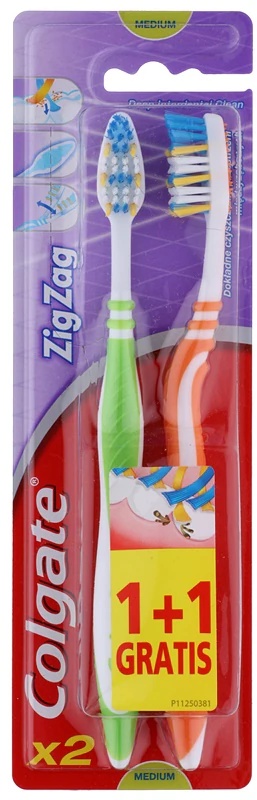„Colgate Zig Zag“ vidutinio dydžio dantų šepetėliai, 2 vnt.