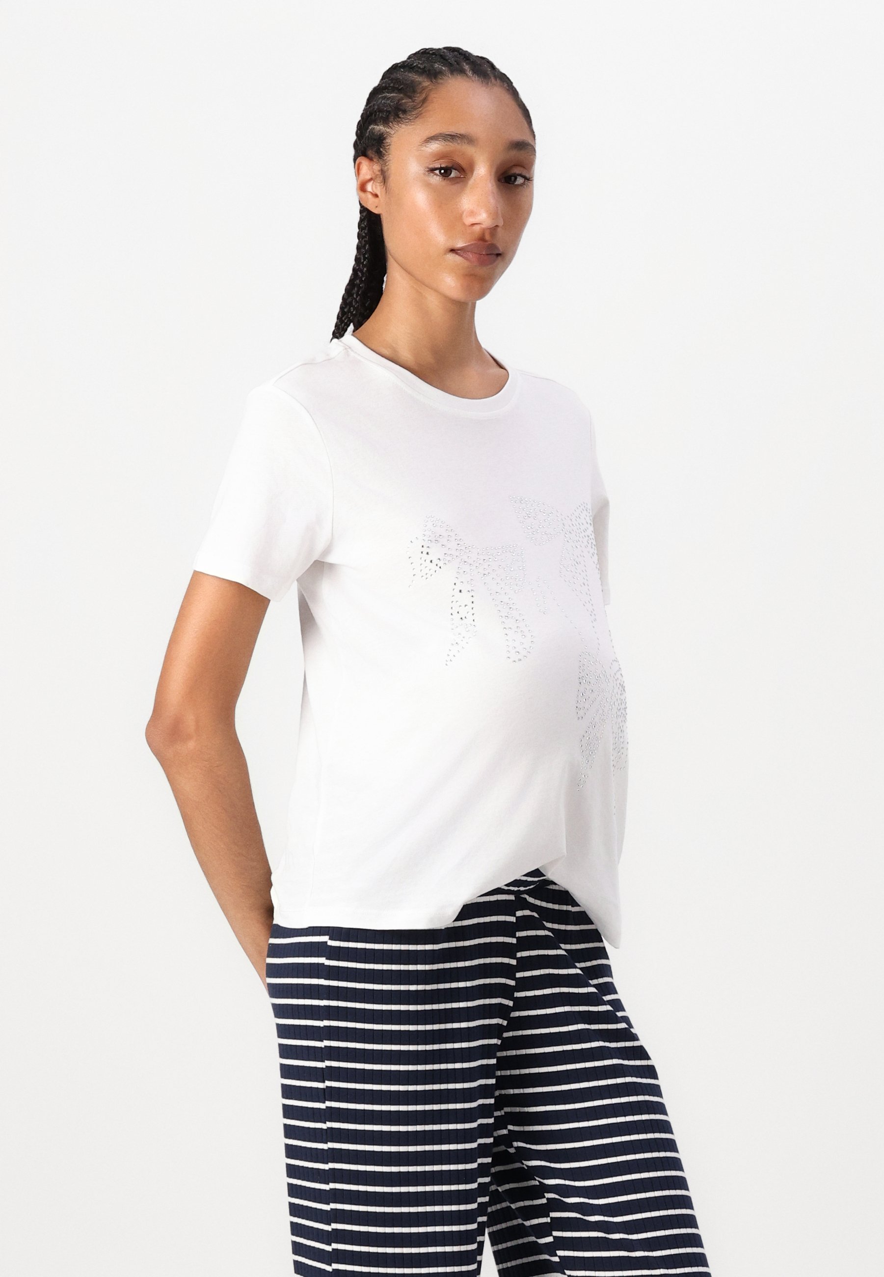 ONLY MATERNITY OLMGRY O-HALS T-SHIRT - T-shirt met print - cloud dancer
