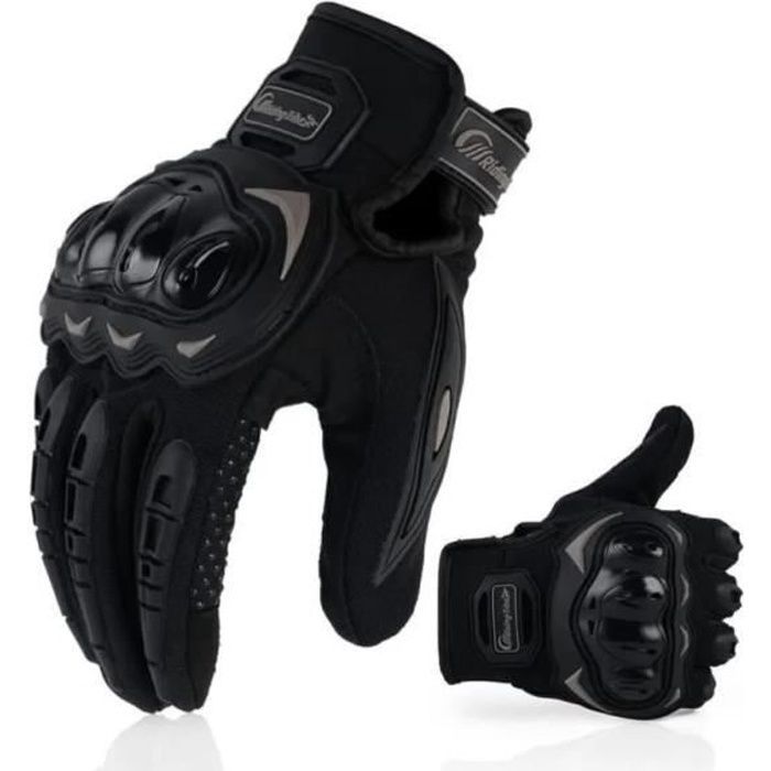 Motorcycle Gloves - BLACK - Mid-Season - Touchscreen Compatible - Breathable - Anti-Slip
