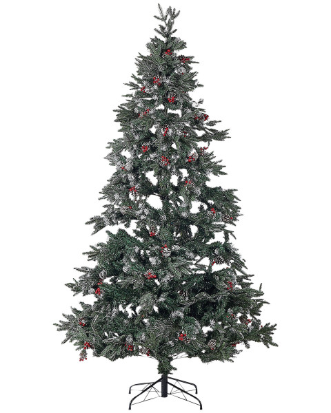 Sztuczna choinka 240 cm śnieg szyszki