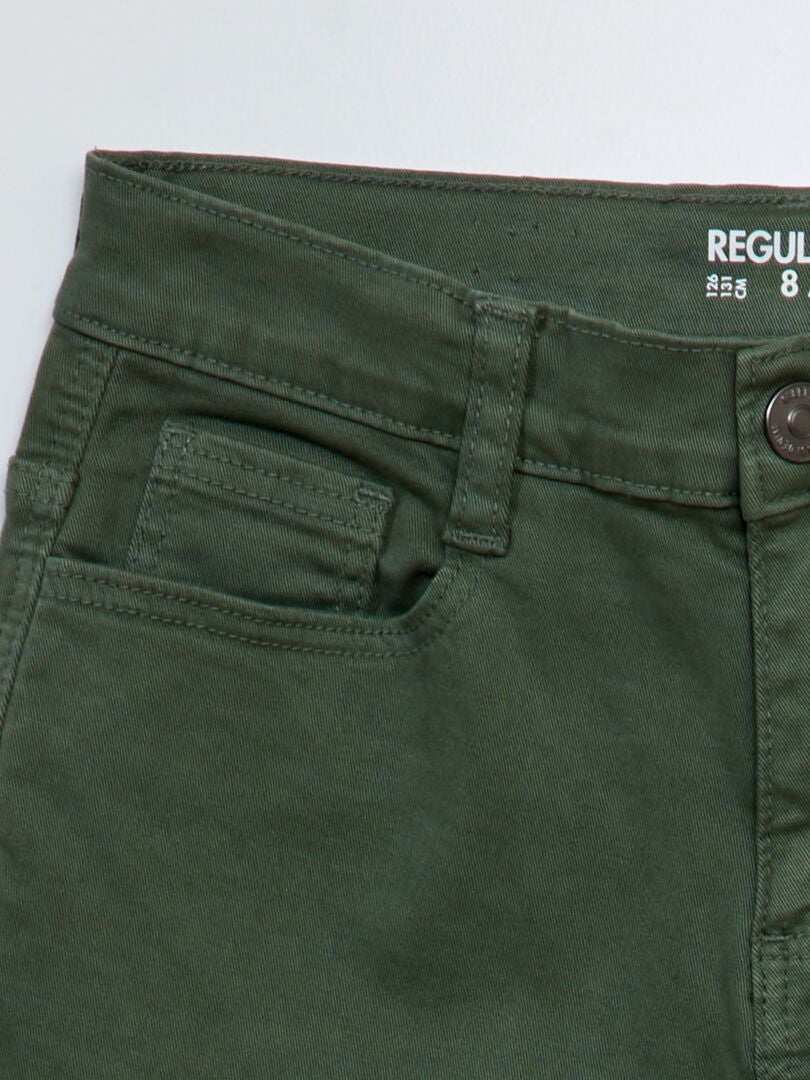 Twill broek met normale pasvorm - GROEN