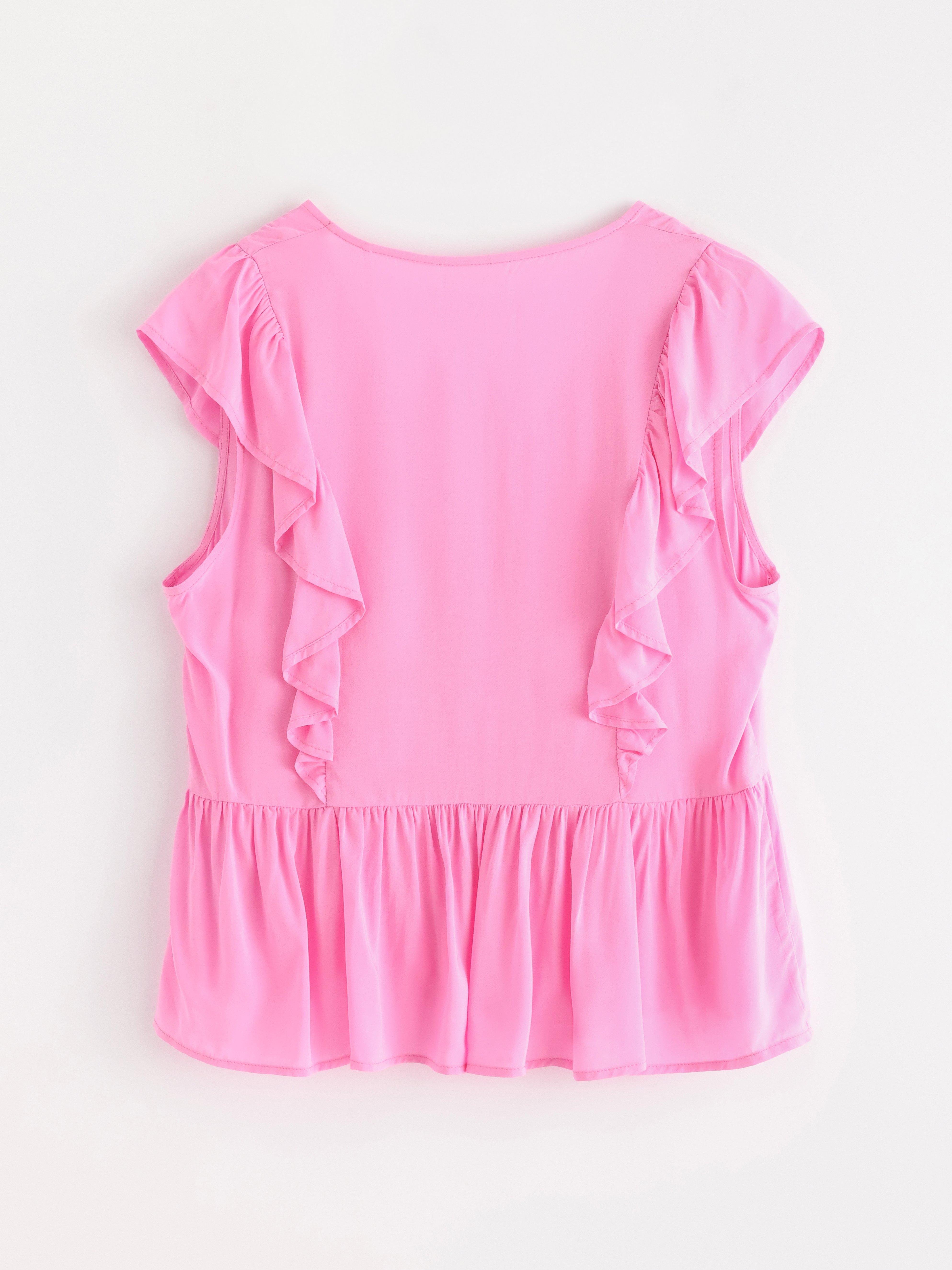 Blusa de manga curta rosa claro