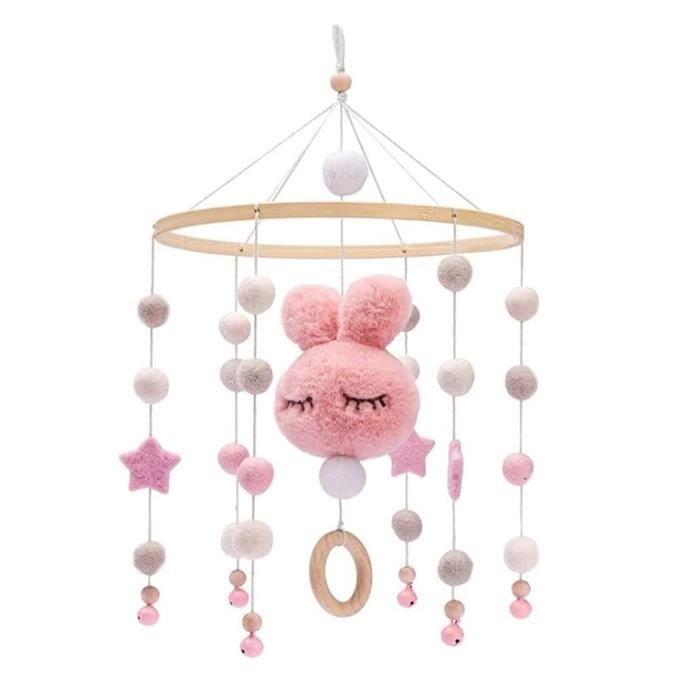 Móvil para cuna, móvil musical para cuna, móvil de madera para cuna, juguete móvil para cuna para niñas y niños.