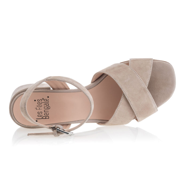 Beige sandaler / åben tå sko til kvinder