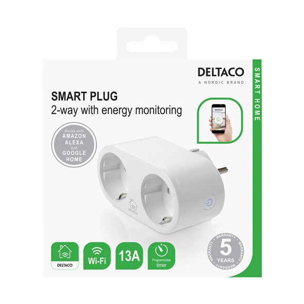Double socket switch with energy monitoring, Tuya