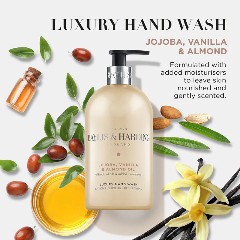 Sabonete líquido para mãos Baylis & Harding com óleo de jojoba, baunilha e amêndoas