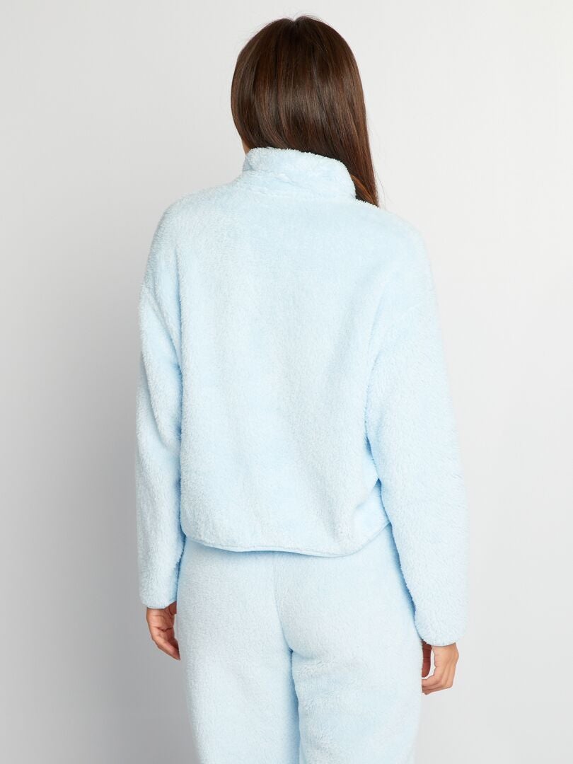 Bluza z golfem Sherpa - NIEBIESKA