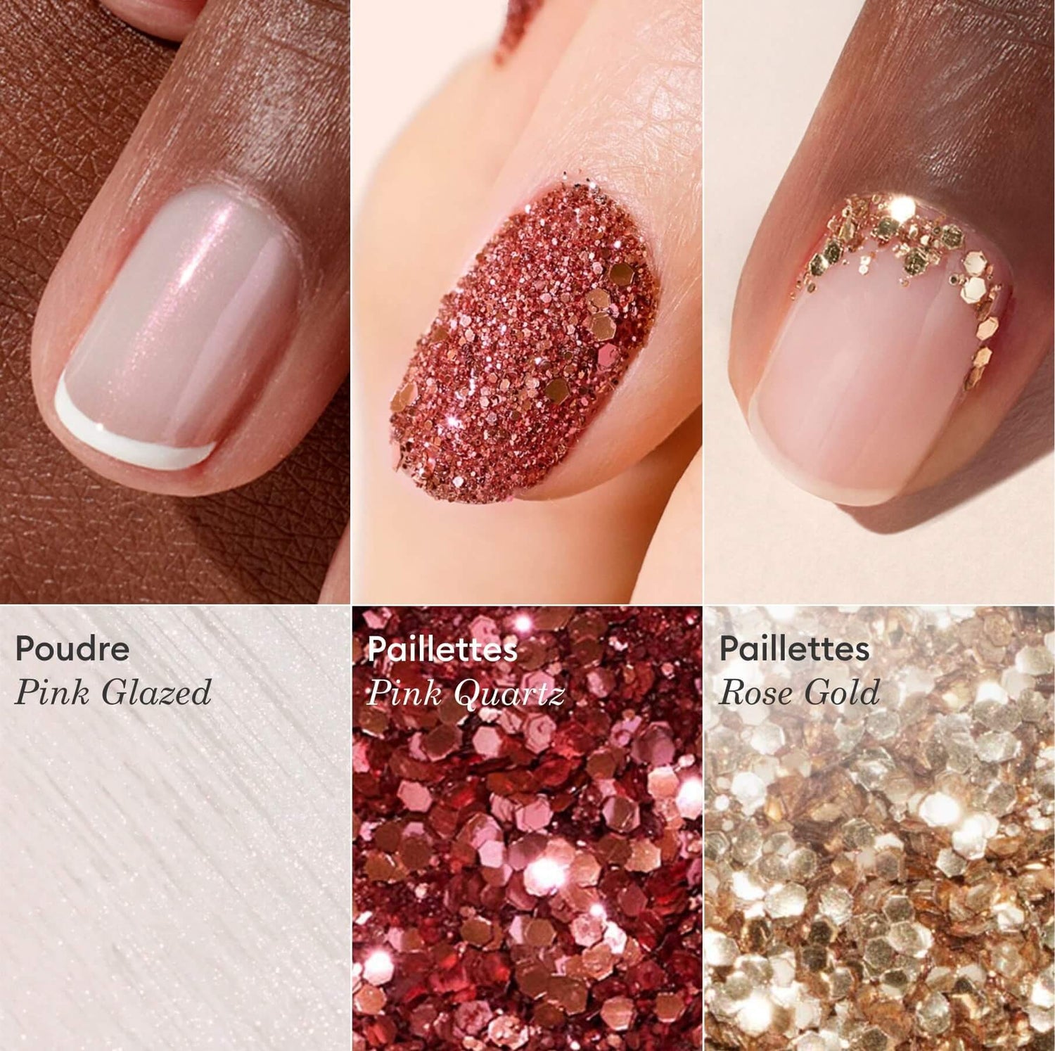 Trios de paillettes et poudres à effets