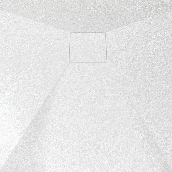 Plato de ducha SMC de 90x160x2,6 cm, acabado pizarra - Blanco mate - ROCK 2 WHITE