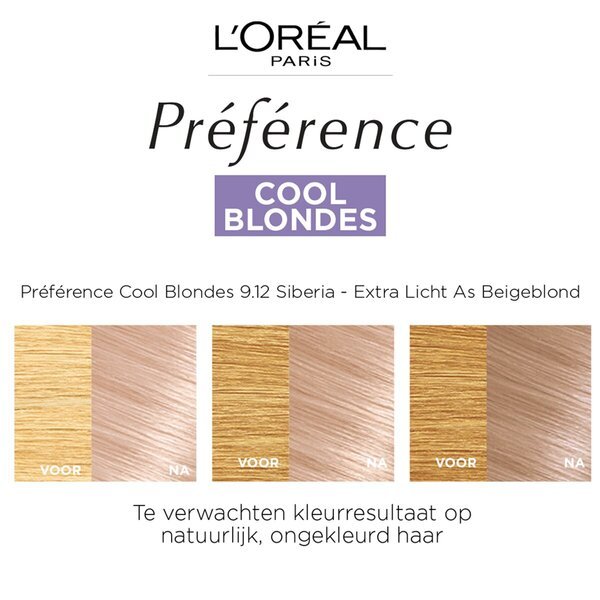 L'Oréal Paris Preference Cool Blondes 9.12 Zelo svetlo kot bež blond permanentna barva za lase