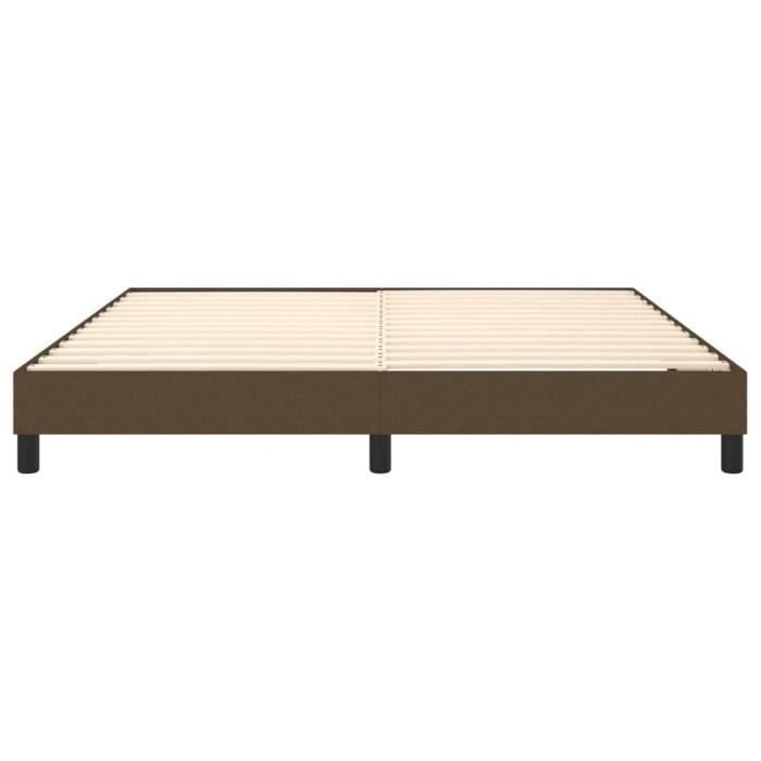 Base de cama de muelles KEENSO - Marrón oscuro - 160x200 cm - Tejido 100% poliéster - Patas incluidas