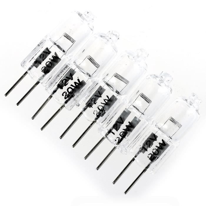 bombillas halógenas transparentes G4 de 20 W y 12 V