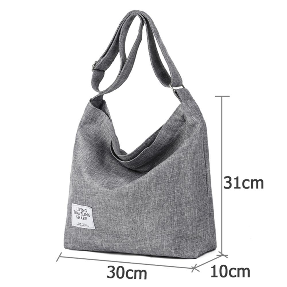 Sacs bandoulière en toile pour femmes, sacs à main bandoulière asymétriques, sac décontracté noir et gris, sac messager style coréen