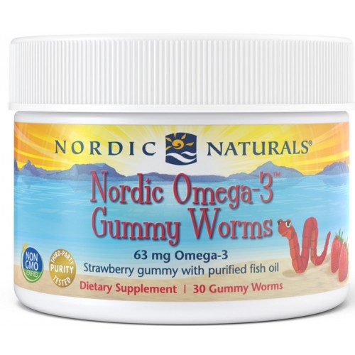 Gusanos de goma Omega-3 de Nordic Naturals, 63 mg