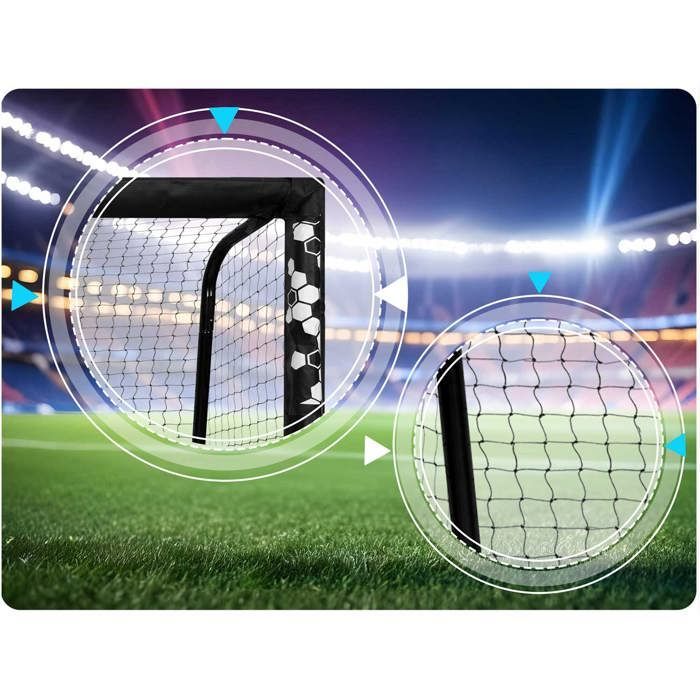 Portería de fútbol - JANSHOP - 300x200x120 cm - Hexagonal - Acero de alta calidad - Malla resistente - Fácil montaje - Ligera