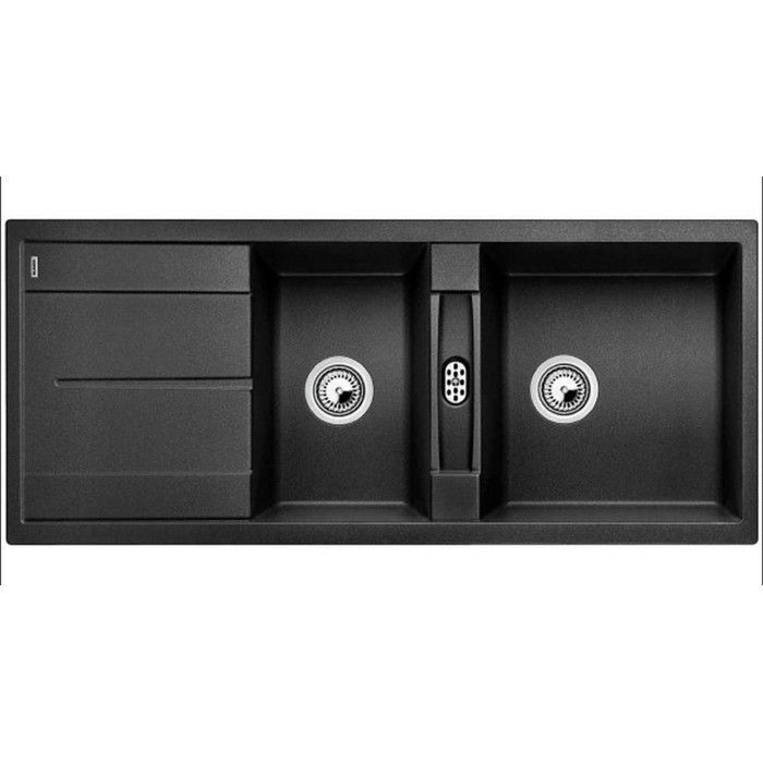 Sink - BLANCO - Metra 8S - SILGRANIT® - 2 bowls - 1 reversible drainer - anthracite