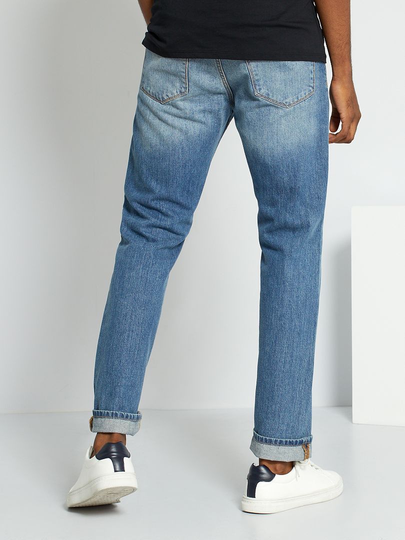 Calça jeans de corte regular - tamanho 32 - cor pedra