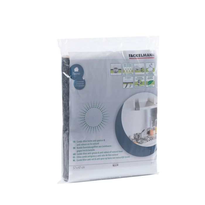 Fackelmann natural linen combined activated carbon cooker hood filter. Cooker hood and frying accessories, ref. 0807450