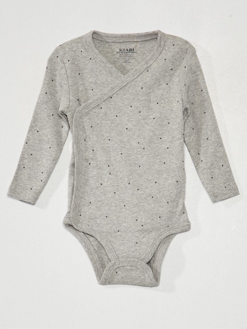Conjunto de 3 bodys de punto acanalado - 3 piezas - Gris