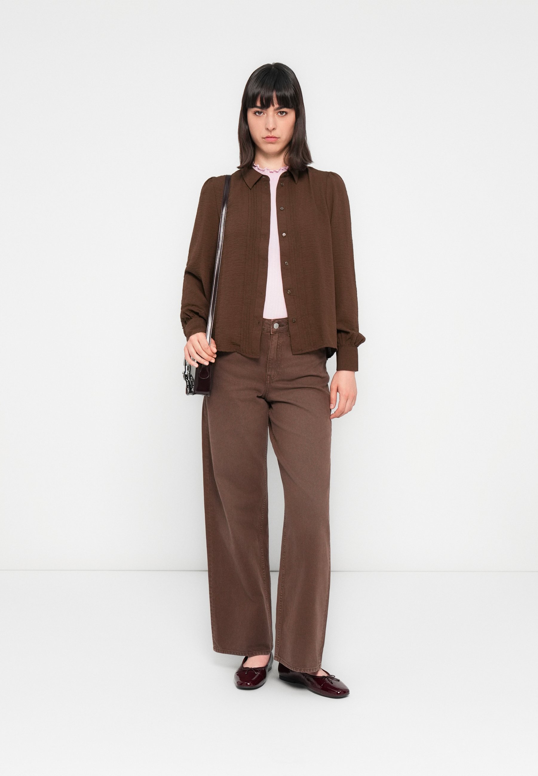 JDY JDYDIEGO LIFE CAMICIA CON PIEGHE - Camicetta con bottoni - nero ardesia