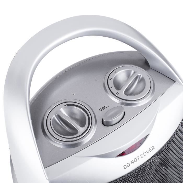 Radiador oscilante cerâmico Tristar KA-5038 PTC de 1500 W - Prata