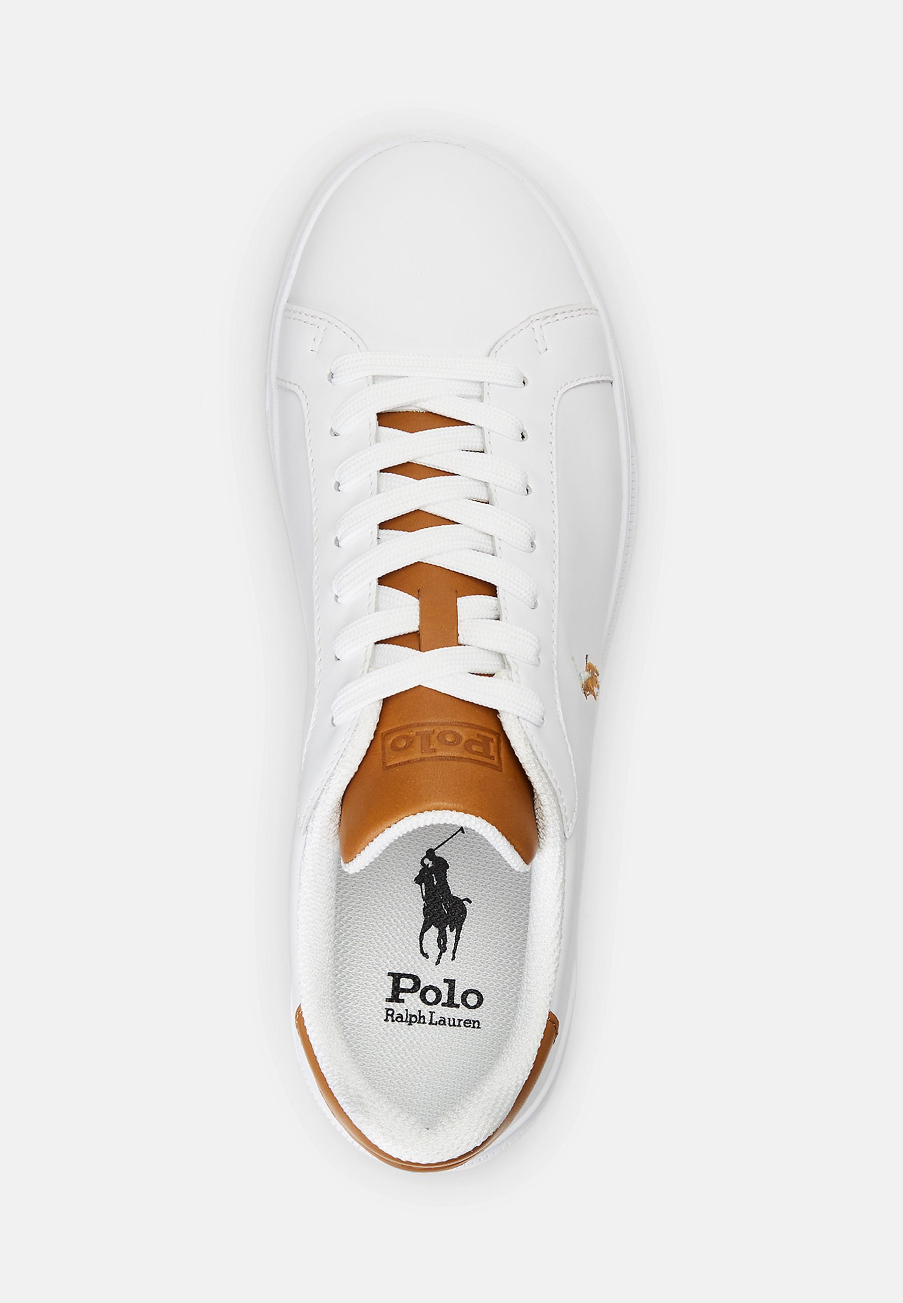 Baskets en cuir Polo Ralph Lauren HERITAGE COURT II - blanches/beige