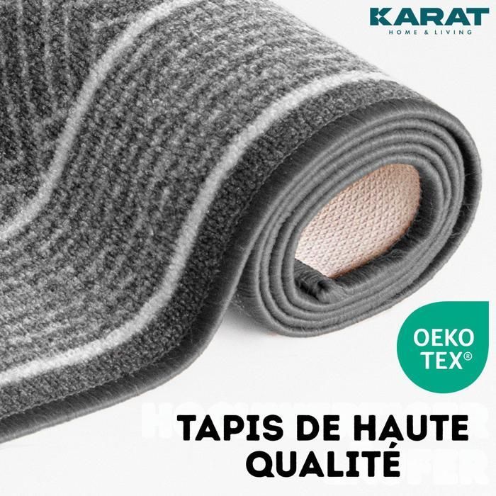 Tapis sur mesure Olymp, Tapis d’intérieur Motif losanges, Argent 80 x 150 cm