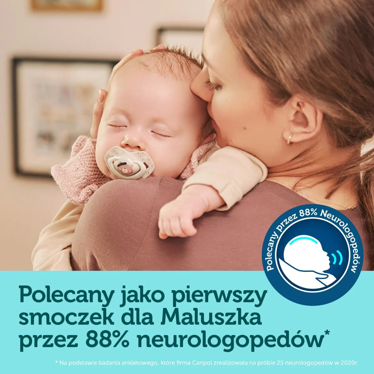 Canpol Babies Smoczki Silikonowe Neon Love Symetryczne 18M+ K. Niebieski
