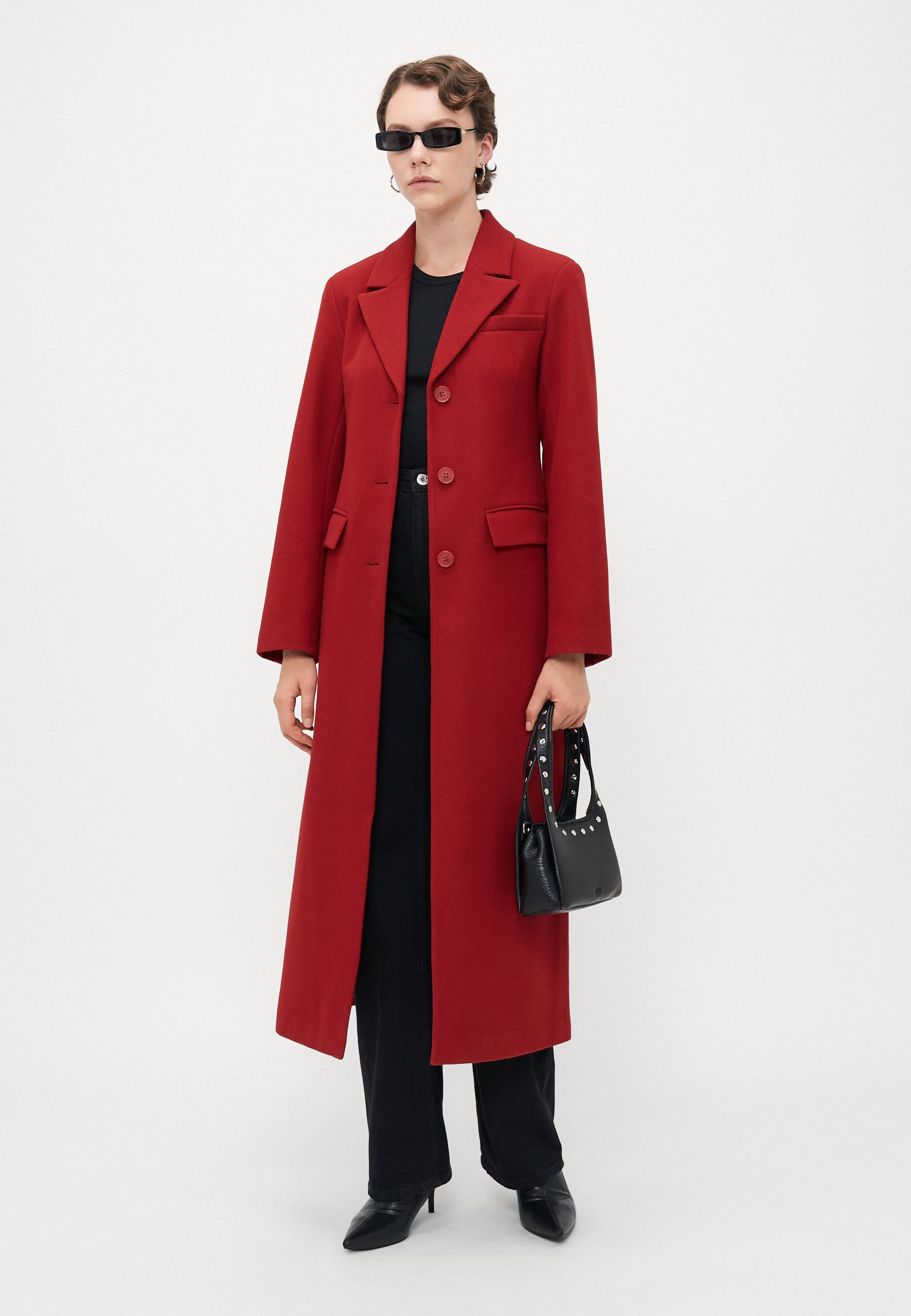 ONLY Tall ONLNANCY LIFE LONG FITTED COAT - Klassieke jas - karanda rood