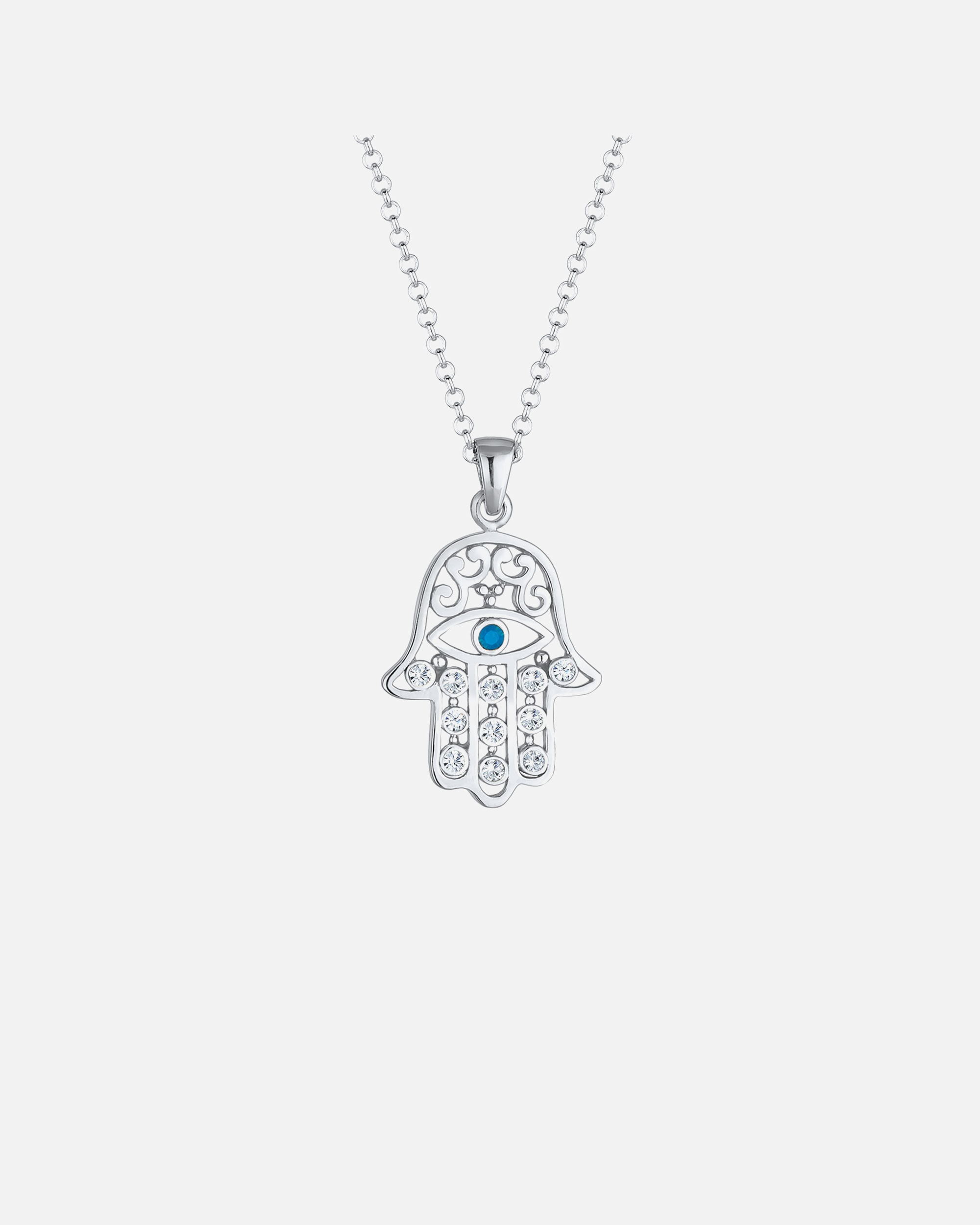 Elli Femmes Hamsa Evil Eye avec cristaux en argent sterling 925 plaqué or