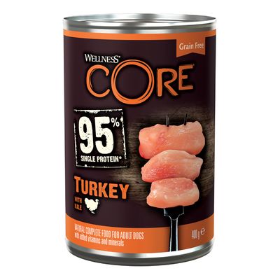 Mokré krmivo pro psy Wellness Core Adult 95% s jedním proteinem, krůta a kapusta