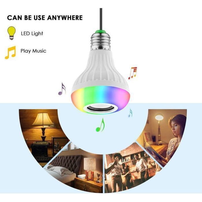 Lot de 2 Ampoules LED Intelligente E27 Bluetooth Smart Bulb Ampoule Connectee Synchroniser avec Rythme de Musique