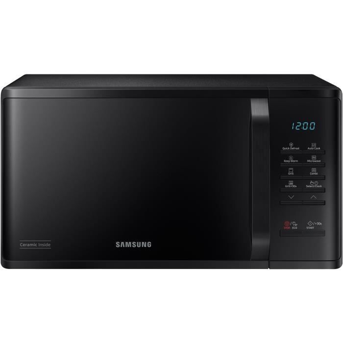 Samsung MG23K3513AK magnetronoven - 23 liter - grill - elektronisch - 800 W - 28,8 cm - keramische emaille binnenkant - zwart