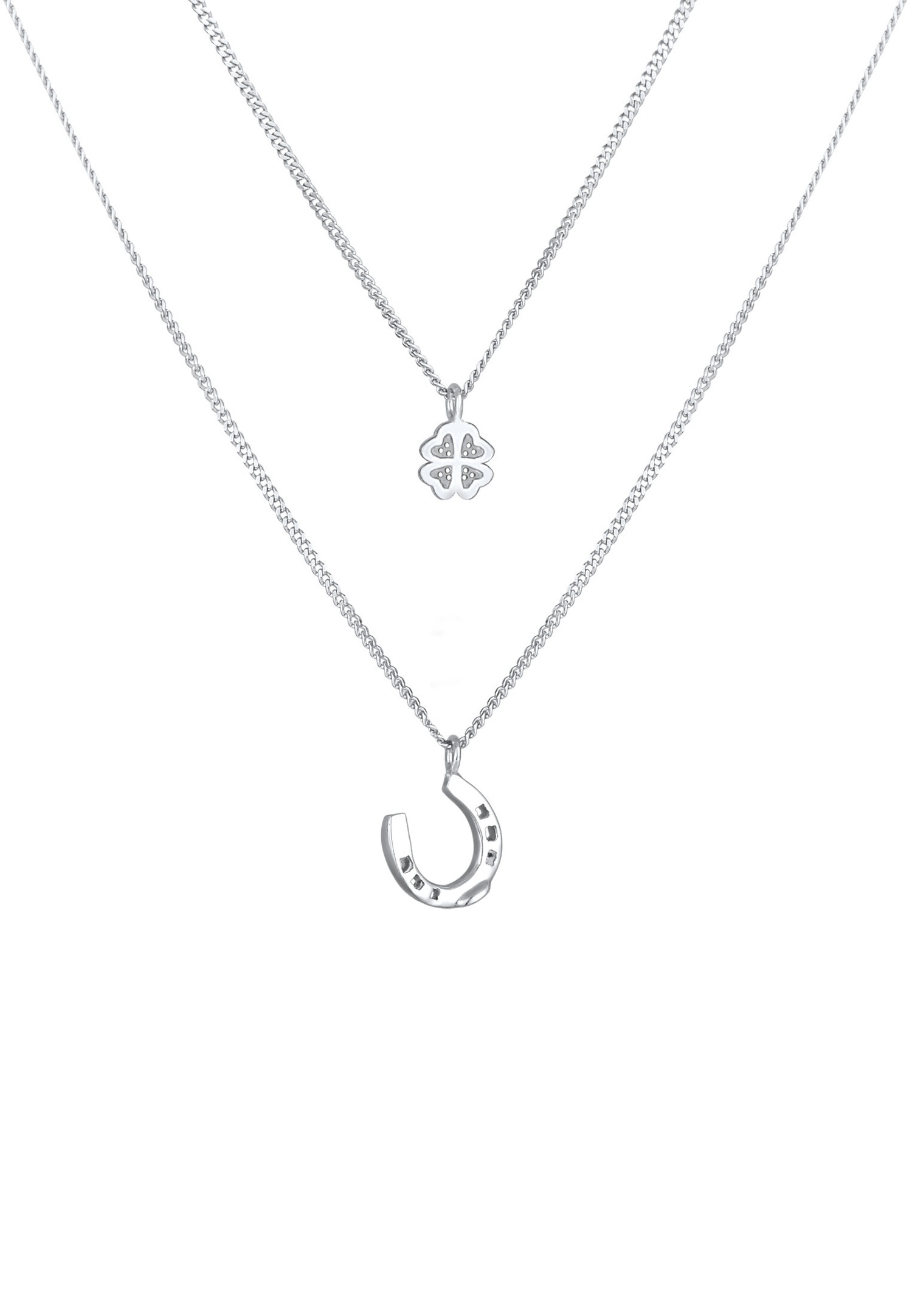 Nenalina Pendentif de trèfle en fer à cheval pour dames Talisman de la chance en argent sterling 925