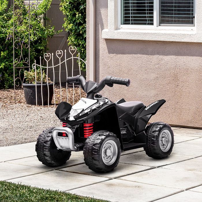 Quad eléctrico infantil AIYAPLAY - 6V, velocidad de 2,8 km/h - Faros LED, claxon - Manillar y asiento ergonómicos, color negro