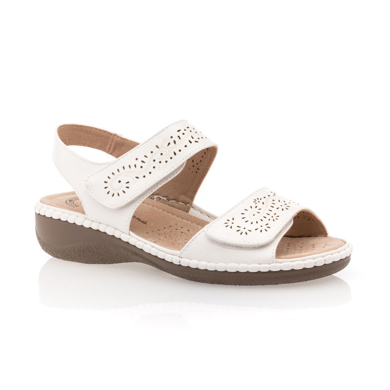 Weiße Damensandalen / Zehenfreie Schuhe
